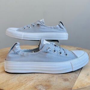 Converse Shoreline Women 6 Pale Gray Monochrome Canvas Slip On Shoes NWOB